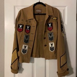 Double D denim jacket with patches